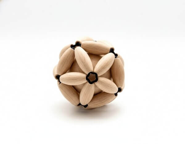 Icosahedron made of wooden beads